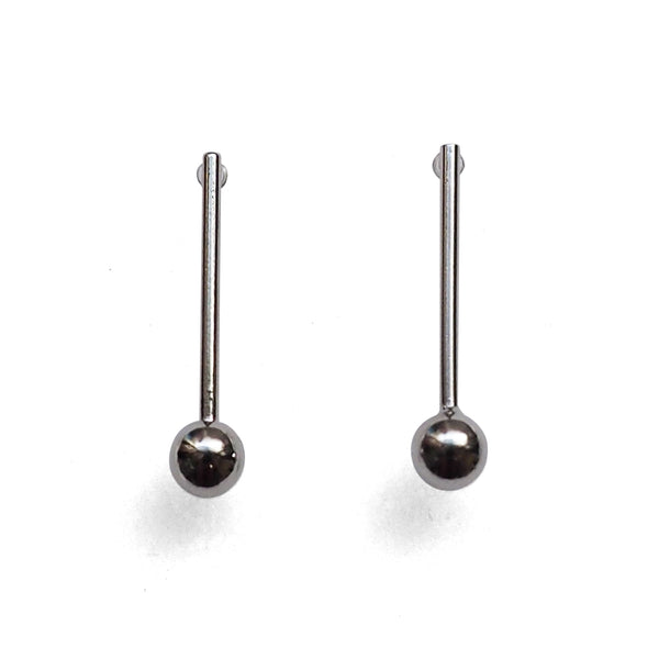 Ball invisible clip on stud earrings ( Silver tone ) - Miyabi Grace