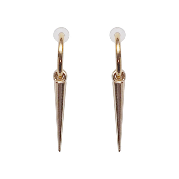 Gold Spike Resin Clip On Hoop Earrings - Miyabi Grace