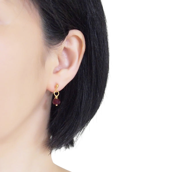 Red Agate Invisible Clip On Earrings - Miyabi Grace
