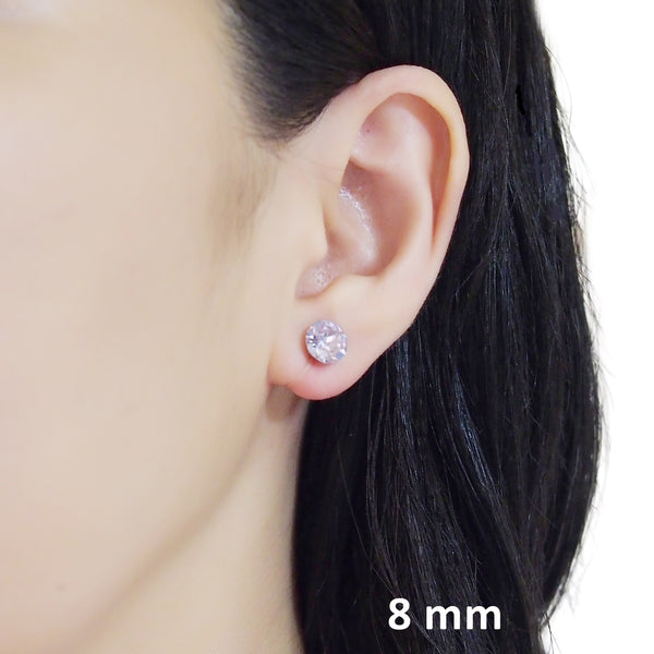 Light Purple Violet Swarovski crystal invisible clip on stud earrings - Miyabi Grace