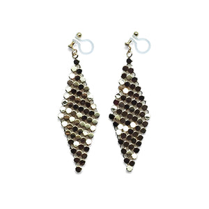 Gold mesh invisible clip on earrings - Miyabi Grace