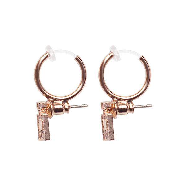 Rose Gold Invisible Clip On Hoop Earrings Converters - Miyabi Grace