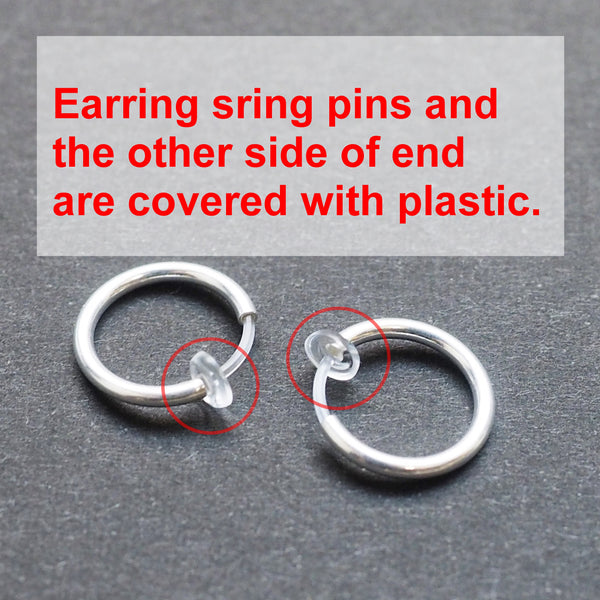 Black 12mm Invisible Clip On Earrings - Miyabi Grace