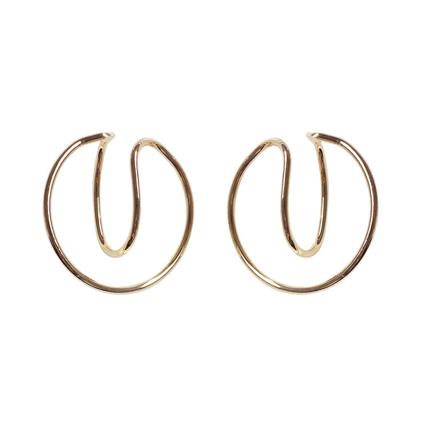 Gold Double HoopEar Cuff Clip On Earrings