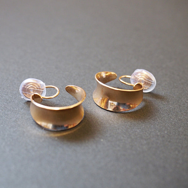 Gold 20mm Chunky Hoop  Spiral Clip On Earrings