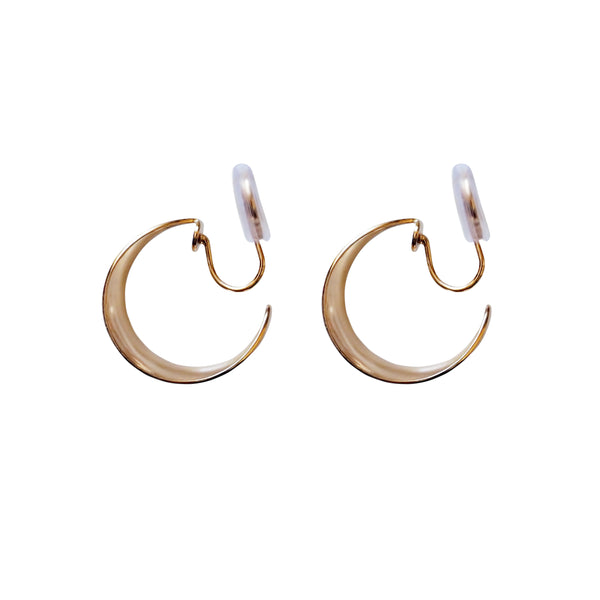 Gold 20mm Chunky Hoop  Spiral Clip On Earrings