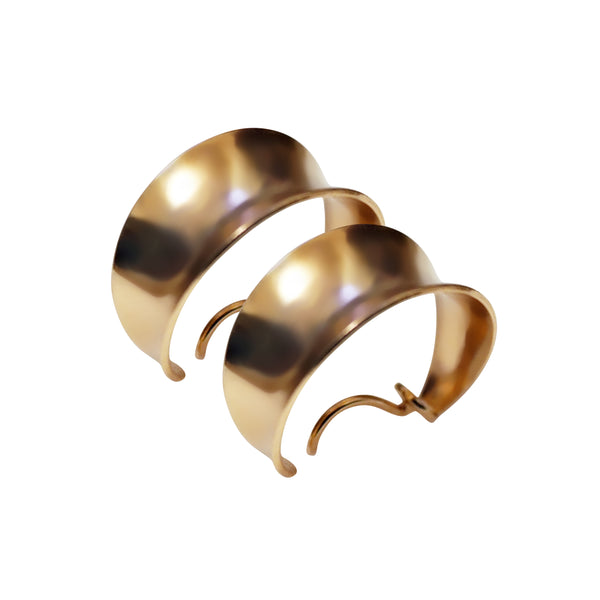 Gold 20mm Chunky Hoop  Spiral Clip On Earrings