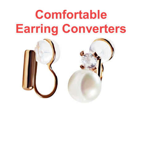 Gold Clip Angle Adjustable Clip On Earring Converters With Silicone Pad