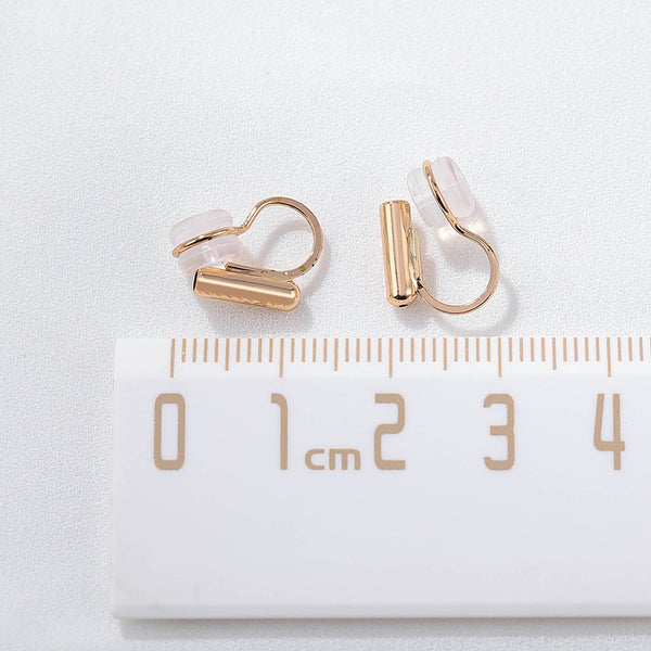 Gold Clip Angle Adjustable Clip On Earring Converters With Silicone Pad