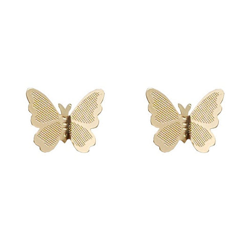 Small Butterflies Filigree Invisible Clip On Stud Earrings