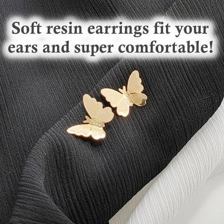 Small Butterflies Filigree Invisible Clip On Stud Earrings