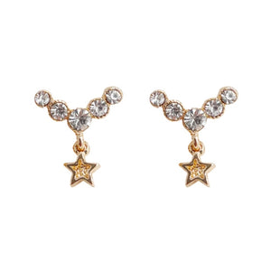 Dangle Crystal Rhinestone Star Invisible Clip On Stud Earrings