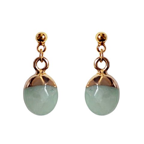 Drop Green Aventurine Invisible Clip On Earrings