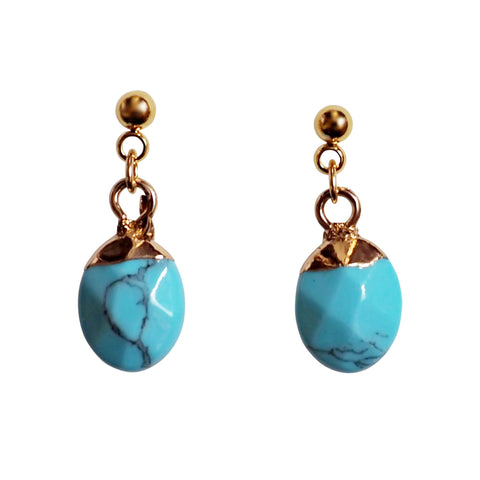 Drop Turquoise Invisible Clip On Earrings