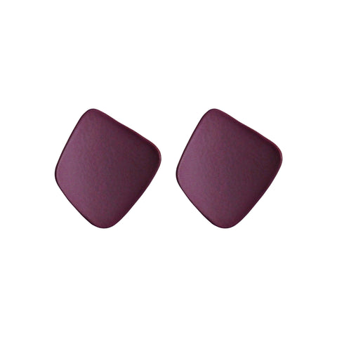 Square Matte Purple Invisible Clip On Stud Earrings
