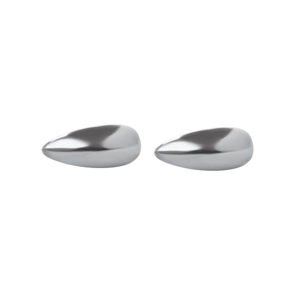 Silver Teardrop Ear Cuff Clip On Earrings