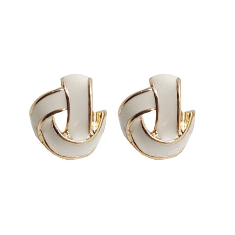 White Knot Invisible Clip On Earrings