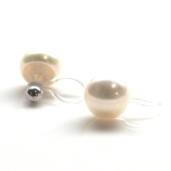 8 mm Freshwater pearl invisible clip on stud earrings - Miyabi Grace