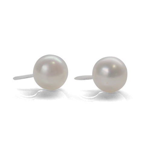 9.5 mm Freshwater pearl invisible clip on stud earrings - Miyabi Grace