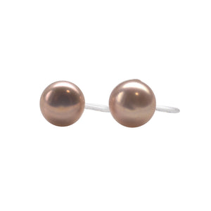 Lavender pink freshwater pearl invisible clip on earrings - Miyabi Grace