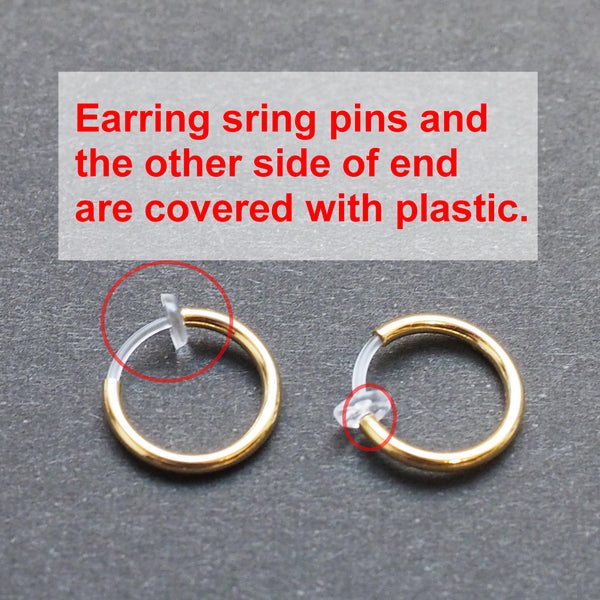 Gold human face clip on hoop earrings - Miyabi Grace